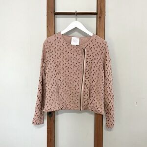 Part Two Blush/Pink Eyelet Zipped Jacket - Size S